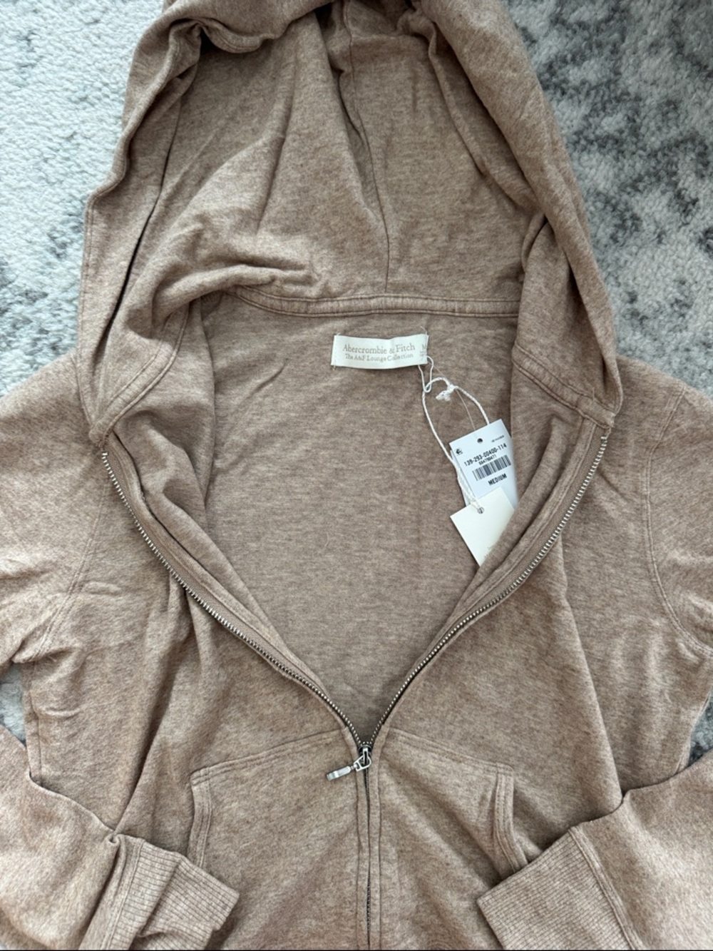 Abercrombie & Fitch Light Brown Lounge Zip Hoodie - Picture 2 of 3